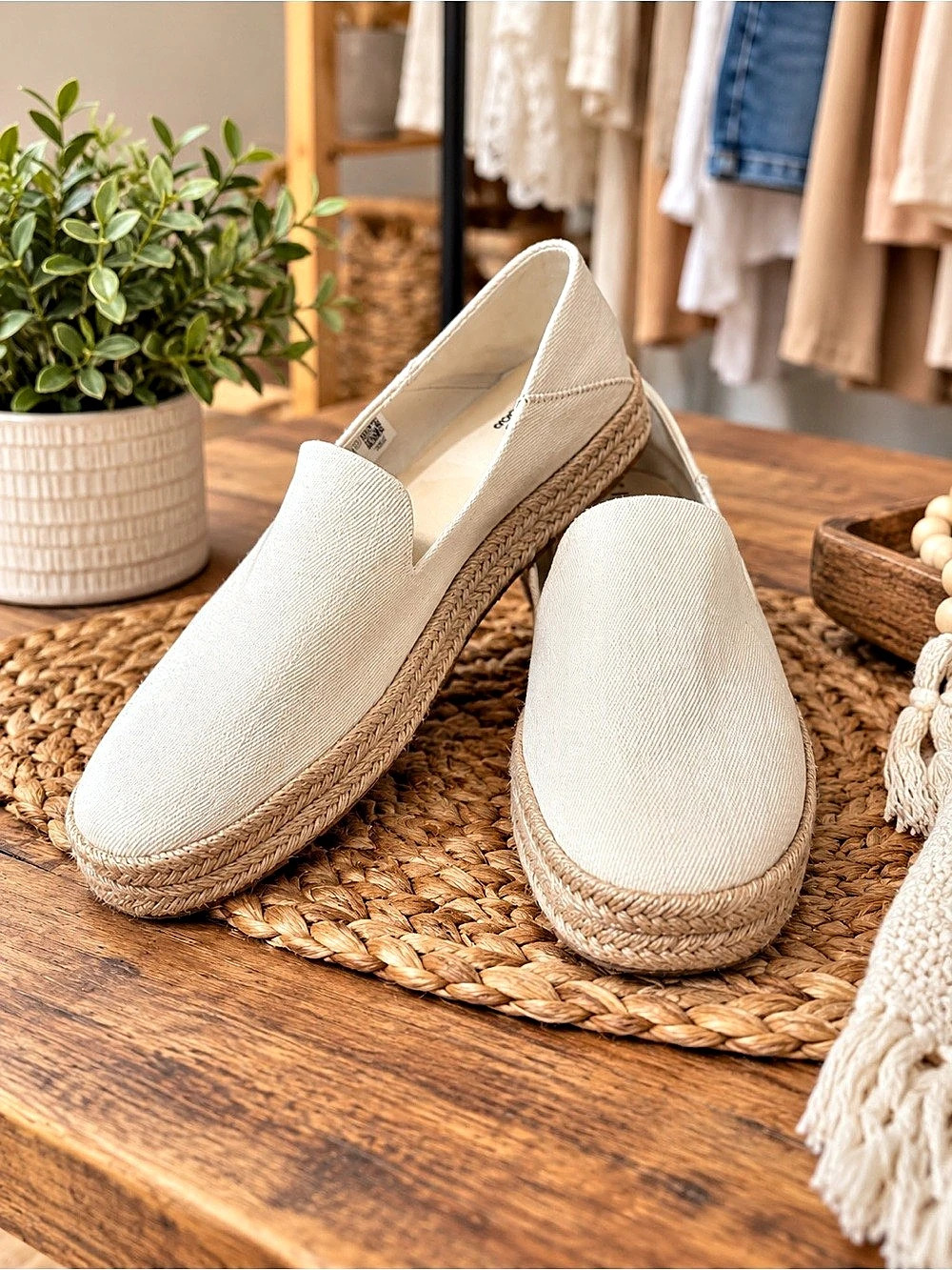 TOMS Carolina Espadrille Slip-On Cream US 10